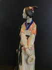 Vintage Porcelain Asian Chinese Lady Figurine Statue