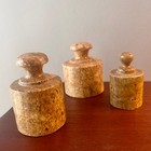 Set Of Three  3  Antique Marble Stone Library Paperweights Scale Weight Form