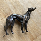 Beautifully Sculptured Art Deco Bronze Borzoi Russian Wolf  4  X 2 75  Vintage