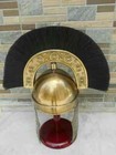 Medieval Antique Roman Helmet Engraved Armor Knight Replica With Plume Decor New