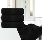 Bath Towels - 100   Cotton Hotel Spa  27x54 4-pack  Black Super Absorb 700gsm