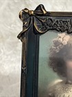 Vintage 3 5 X5 In Ornate Victorian Style Green With Gold Trim Picture Frame