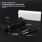 Fountain Pen  Medium Nib  Includes 8 Ink Cartridges  black   Blue  Matte Black
