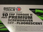 Matco  10pc   Screwdriver  Set Sspcf10c With Form Fit Tray    Fluorescent   New