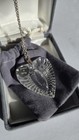 Vintage Waterford Crystal Heart Pendant Necklace Silver Chain 20 Inch