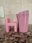 Vintage Little Tikes Dollhouse Furniture Pink Vanity Table   Chair And Stroller