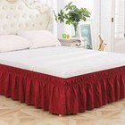 1pc Bed Skirt Solid Color Complete Dust Ruffle 15  Drop All Size   16 Colors