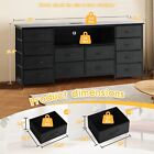 12 Drawers Tv Stand Dresser For 60 65 70 Inch Tv  63  W Long Fabric Dresser