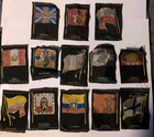 Vtg Early 1900s  Cigarette Tobacco Silk Flags Lot Peru  Chile finland bulgaria  