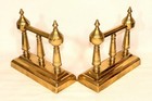 Pair Of Rare Antique Victorian Brass Fire Dogs  andirons  superb Condition 