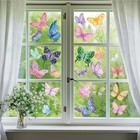 Large Size Spring Window Clings - 8 Sheets 83 Pcs Tulip Flower Window Butterfly