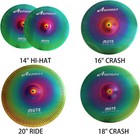 Rainbow Low Volume Cymbal Pack 14 hi-hat 16 crash 18 crash 20 ride 