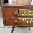 Antique Jp Coats 2 Drawer Spool Cabinet Wood Sewing Thread Chest 19 5x 14 5x 6 