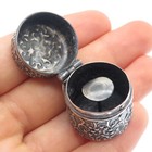 925 Sterling Silver Vintage Chatelaine Sewing Thimble Case Oxidized Pendant