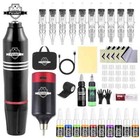 New 55 Pcs Tattoo Kit Rotary  complete Tattoo Kit With Power Supply  Needles ink