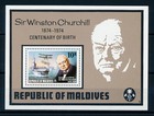 Republic Of Maldives 1974 Churchill Birth Centenary Sg535 542   Ms543  Mnh
