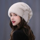 Women s Luxury Real Mink Fur Hat Winter Warm Beret Cap Beanies Outdoor Ski Hat