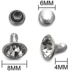 100 Sets 8mm Mixed Colors Cz Crystal Rivets Rhinestone Studs For Leather Craft