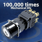    16mm Key Switch Spdt Round Head Lock Equipment Start Multi-position Cnc Machine