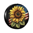 Spare Tire Cover Spare Tire Covers Weatherproof   16 Inch Usa Flag On Sunflower
