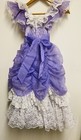 Vintage Girls Purple Lace Princess Dress Size 4t Tiered Full Lace And Ruffles