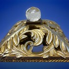 Vintage Resin Ornate Cut Leaf Carved Jewelry Trinket Box Lid Pedestal Home Decor