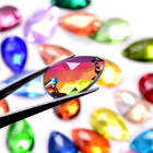 Teardrop Colour Glass Rhinestone Sew On Crystal Jewels Flatback Beads