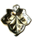 Grape Leaf Tray Bowl In Silver Plated Metal Container Made In Italy