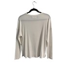 Lucky Brand Womens Cream Waffle Knit Henley Long Sleeve Top Size Medium Relaxed