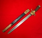 19th Century Imperial Hunting Sword Cutlass W scabbard And Stag Grip Very Rare
