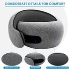 Travel Pillow pure Memory Foam Neck Pillow For Airplanes comfortabl  light Gray 