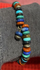 Navajo Indian Hand Strung  Multi Discs Turquoise Twisty Bangle Bracelet Bag 3-1