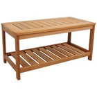 Meranti Wood Patio Coffee Table With Storage  35    W  Rectangular By Sunnydaze