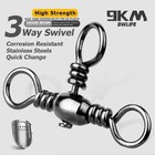 25-pack 3 Way Swivels Fishing Tackle High Strength Stainless Steel