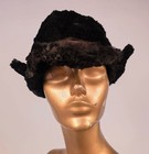Victorian 19th C Small Adult   Child   s Black Real Fur Hat W Turned Up Sides