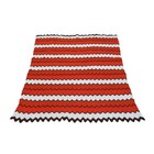 Vintage Handmade Crochet Chevron Afghan Blanket Orange White Brown Ripple Throw