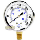 Quality Liquid Filled 2 5  300 Psi Air Pressure Gauge Lower Mnt   Side Mount