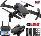 Wifi Rc Drone With 4k Hd Dual Camera Fpv Foldable Quadcopter  4 Battery Us