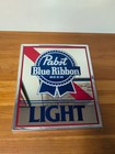Vintage Pbr Pabst Blue Ribbon Light Beer Glass Mirror Bar Sign Ad 13  X 11 