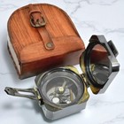 Antique Brass Brunton Compass Black Finish  Nautical Surveyor Tool   Desk Decor