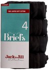 Women s Briefs 100  Cotton  Jack   Jill black  Small-xxx Large  Solid 