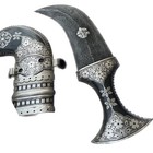 Authentic Yemeni Jambiya Dagger   Damascus Steel   Silver Inlay Omani Khanjhar  