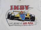Vintage Indy 500 Racing Life Starts At 220 Mph Graphic T Shirt Made In Usa Large