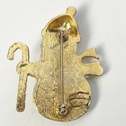 Vtg Allison Reed Signed Christmas Snowman Brooch Pin Silver And Gold Candy Cane