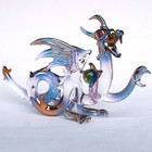 Dragon Medieval Hand Blown Glass Figurine Crystal Gold
