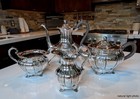 Vintage Birks Rideau Plate 4pc Canadian Silverplate Tea Coffee Set Hand Chased