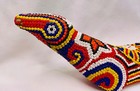 Huichol Art - Multicolor Beaded Folk Art Lizard Sculpture Artisan Made 14   