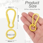 20 Pcs Spring Snap Clip  Candy Color Spring Snap Keychain Hook  Yellow
