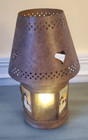 Primitive Rustic Country Snowman Tea Light Holder Lantern Heart Shade