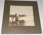 Rare Antique Western American County Boy River Austin Texas Cabinet Card Photo 
